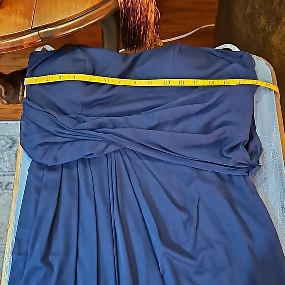 NWT David's Bridal Marine One Shoulder Illusion Maxi Gown size 8 - Picture 14 of 16